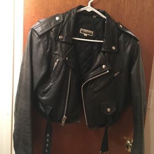Contempo Casuals ’90s Black Leather Jacket, Small